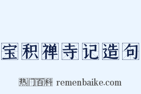 宝积禅寺记造句是什么意思的图片